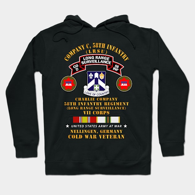 Company C, 58th Infantry,  - Nellingen Germany  w LRSU Scroll w COLD SVC X 300 Hoodie by twix123844